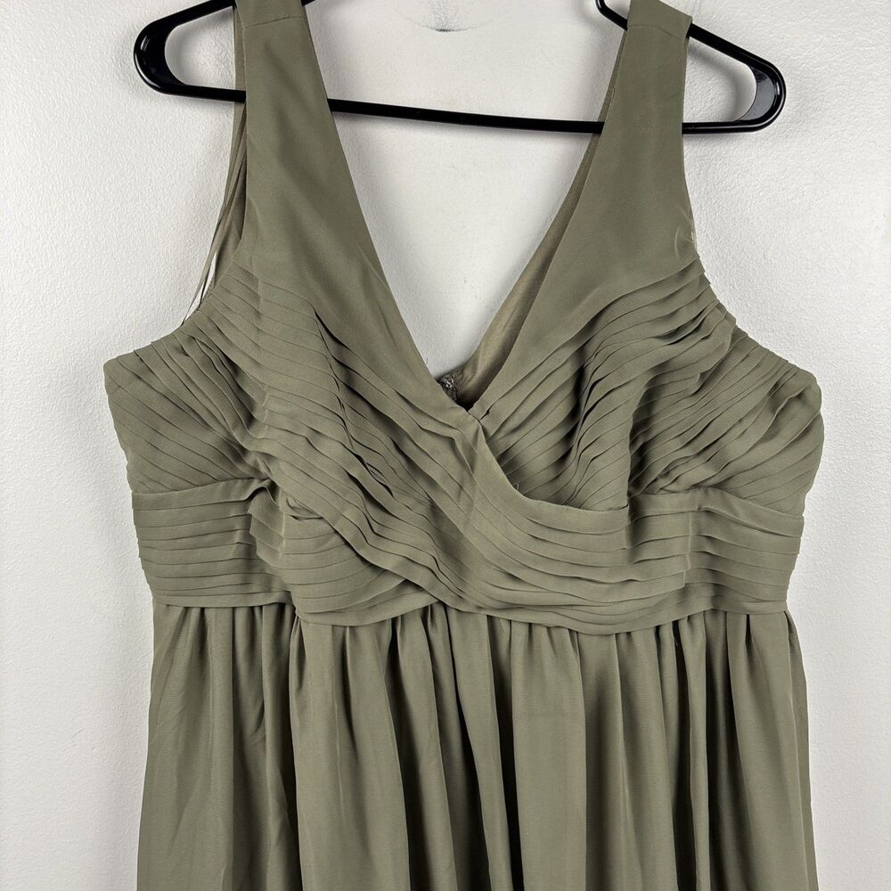 Birdy Grey Bridesmaid dress Thyme Green V-Neck Dress with Pleated Bodice Laurie - Picture 5 of 10